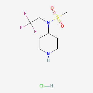molecular formula C8H16ClF3N2O2S B1422891 N-(piperidin-4-yl)-N-(2,2,2-trifluoroethyl)methanesulfonamide hydrochloride CAS No. 1311313-96-8