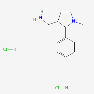 molecular formula C12H20Cl2N2 B1422912 (1-甲基-2-苯基吡咯烷-3-基)甲胺二盐酸盐 CAS No. 1306605-27-5