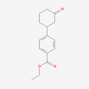 molecular formula C15H18O3 B142292 4-(3-氧代环己基)苯甲酸乙酯 CAS No. 131379-22-1