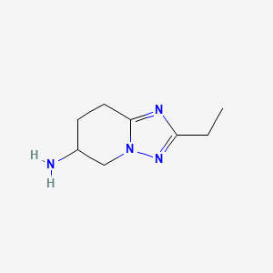 molecular formula C8H14N4 B1422921 2-乙基-5H,6H,7H,8H-[1,2,4]三唑并[1,5-a]吡啶-6-胺 CAS No. 1311316-25-2