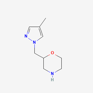 molecular formula C9H15N3O B1422930 2-[(4-methyl-1H-pyrazol-1-yl)methyl]morpholine CAS No. 1311315-58-8