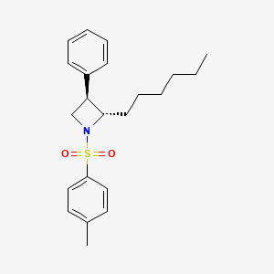 Azetidine, 2-hexyl-1-[(4-methylphenyl)sulfonyl]-3-phenyl-, (2S,3R)-