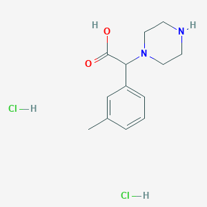 2-(3-Methylphenyl)-2-(piperazin-1-yl)acetic acid dihydrochloride