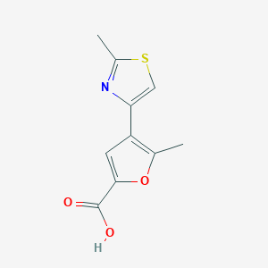 molecular formula C10H9NO3S B1422943 5-Methyl-4-(2-methyl-1,3-thiazol-4-yl)furan-2-carboxylic acid CAS No. 1306604-60-3