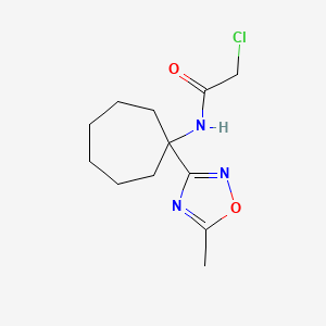 molecular formula C12H18ClN3O2 B1422949 2-氯-N-[1-(5-甲基-1,2,4-噁二唑-3-基)环庚基]乙酰胺 CAS No. 1306604-37-4