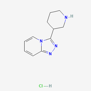 molecular formula C11H15ClN4 B1422969 3-{[1,2,4]三唑并[4,3-a]吡啶-3-基}哌啶盐酸盐 CAS No. 1281695-27-9