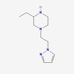 molecular formula C11H20N4 B1422972 3-乙基-1-[2-(1H-吡唑-1-基)乙基]哌嗪 CAS No. 1334146-93-8