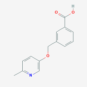 molecular formula C14H13NO3 B1422994 3-{[(6-Methylpyridin-3-yl)oxy]methyl}benzoic acid CAS No. 1306607-09-9
