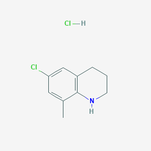 molecular formula C10H13Cl2N B1422996 6-Chloro-8-methyl-1,2,3,4-tetrahydroquinoline hydrochloride CAS No. 1315367-39-5