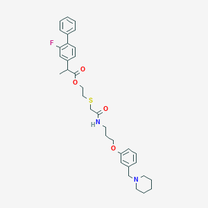B142300 Flurbiprofen N-(3-(3-(1-piperidinylmethyl)phenoxy)propyl)-2-(2-hydroxyethylthio)acetamide CAS No. 135497-86-8