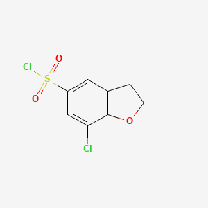 molecular formula C9H8Cl2O3S B1423003 7-Chloro-2-methyl-2,3-dihydro-1-benzofuran-5-sulfonyl chloride CAS No. 1334146-20-1