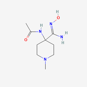 molecular formula C9H18N4O2 B1423004 N-[4-(N'-hydroxycarbamimidoyl)-1-methylpiperidin-4-yl]acetamide CAS No. 1306615-58-6