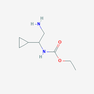 molecular formula C8H16N2O2 B1423007 ethyl N-(2-amino-1-cyclopropylethyl)carbamate CAS No. 1247926-57-3