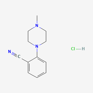 molecular formula C12H16ClN3 B1423011 2-(4-Methylpiperazin-1-yl)benzonitrile hydrochloride CAS No. 952281-56-0