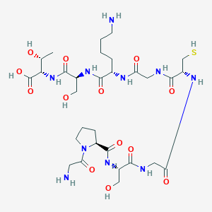 molecular formula C30H52N10O13S B14230145 Glycyl-L-prolyl-L-serylglycyl-L-cysteinylglycyl-L-lysyl-L-seryl-L-threonine CAS No. 820242-24-8