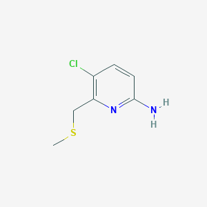 molecular formula C7H9ClN2S B1423017 5-Chloro-6-[(methylsulfanyl)methyl]pyridin-2-amine CAS No. 1334146-79-0