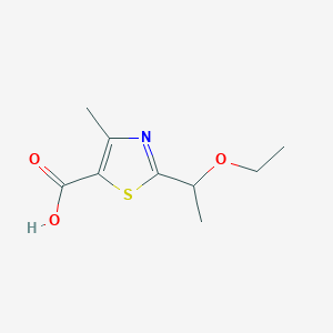 molecular formula C9H13NO3S B1423018 2-(1-乙氧基乙基)-4-甲基-1,3-噻唑-5-羧酸 CAS No. 1334146-94-9