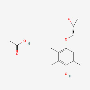 acetic acid;2,3,6-trimethyl-4-[[(2R)-oxiran-2-yl]methoxy]phenol