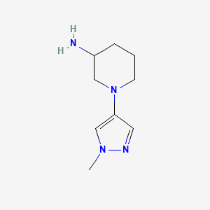 molecular formula C9H16N4 B1423038 1-(1-methyl-1H-pyrazol-4-yl)piperidin-3-amine CAS No. 1251330-45-6