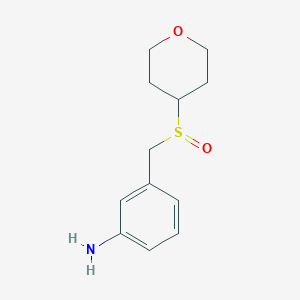 B1423042 3-[(Oxane-4-sulfinyl)methyl]aniline CAS No. 1311315-13-5