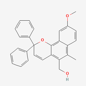 molecular formula C28H24O3 B14230470 (9-Methoxy-6-methyl-2,2-diphenyl-2H-naphtho[1,2-b]pyran-5-yl)methanol CAS No. 757240-51-0