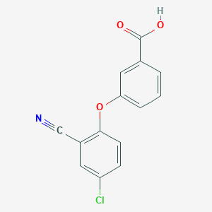 molecular formula C14H8ClNO3 B1423056 3-(4-Chloro-2-cyanophenoxy)benzoic acid CAS No. 1315368-61-6