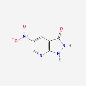 molecular formula C6H4N4O3 B1423075 5-nitro-1H,2H,3H-pyrazolo[3,4-b]pyridin-3-one CAS No. 1186609-73-3