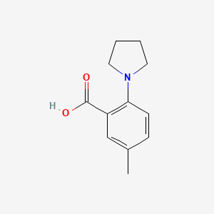 molecular formula C12H15NO2 B1423077 5-Methyl-2-(pyrrolidin-1-yl)benzoic acid CAS No. 689142-42-5