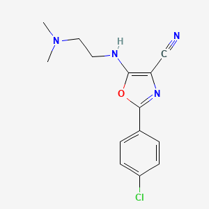 2-(4-Chlorophenyl)-5-((2-(dimethylamino)ethyl)amino)oxazole-4-carbonitrile