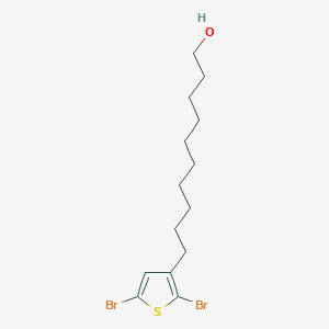 molecular formula C14H22Br2OS B14230806 10-(2,5-Dibromothiophen-3-yl)decan-1-ol CAS No. 503311-22-6