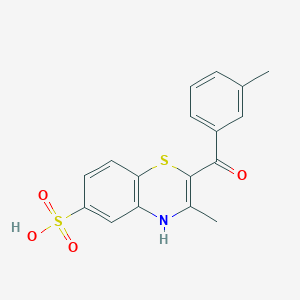 3-Methyl-2-(3-methylbenzoyl)-4H-1,4-benzothiazine-6-sulfonic acid