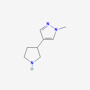 molecular formula C8H13N3 B1423086 1-methyl-4-(pyrrolidin-3-yl)-1H-pyrazole CAS No. 1211542-11-8