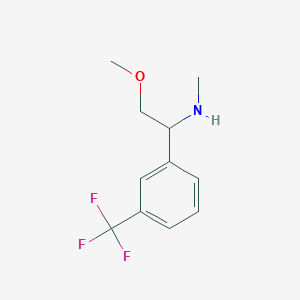 molecular formula C11H14F3NO B1423088 {2-Methoxy-1-[3-(trifluoromethyl)phenyl]ethyl}(methyl)amine CAS No. 1250624-05-5
