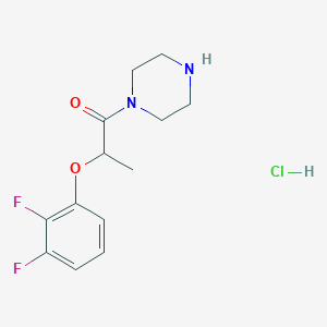 molecular formula C13H17ClF2N2O2 B1423091 2-(2,3-二氟苯氧基)-1-(哌嗪-1-基)丙-1-酮盐酸盐 CAS No. 1334148-66-1