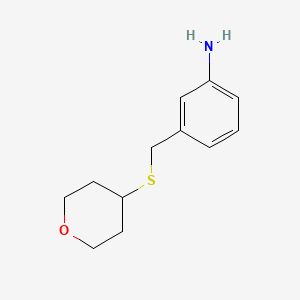 molecular formula C12H17NOS B1423095 3-[(Oxan-4-ylsulfanyl)methyl]aniline CAS No. 1311318-37-2