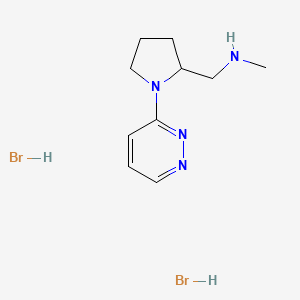 molecular formula C10H18Br2N4 B1423103 Methyl({[1-(pyridazin-3-yl)pyrrolidin-2-yl]methyl})amine dihydrobromide CAS No. 1334149-41-5