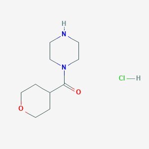 molecular formula C10H19ClN2O2 B1423110 1-(Oxane-4-carbonyl)piperazine hydrochloride CAS No. 1311317-59-5