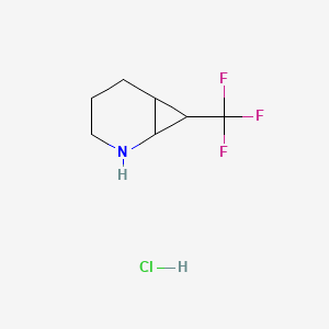 molecular formula C7H11ClF3N B1423118 7-(Trifluoromethyl)-2-azabicyclo[4.1.0]heptane hydrochloride CAS No. 1311315-27-1