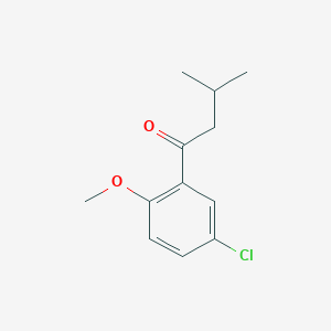 molecular formula C12H15ClO2 B1423126 1-(5-Chloro-2-methoxyphenyl)-3-methylbutan-1-one CAS No. 1215924-49-4