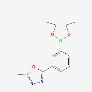 molecular formula C15H19BN2O3 B1423144 2-Methyl-5-[3-(4,4,5,5-tetramethyl-1,3,2-dioxaborolan-2-yl)phenyl]-1,3,4-oxadiazole CAS No. 1119090-20-8
