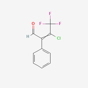 molecular formula C10H6ClF3O B1423145 3-Chloro-4,4,4-trifluoro-2-phenyl-but-2-enal CAS No. 119197-25-0