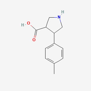 molecular formula C12H15NO2 B1423182 4-(4-Methylphenyl)pyrrolidine-3-carboxylic acid CAS No. 1047654-53-4