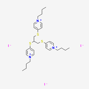 4-[1,3-Bis[(1-butylpyridin-1-ium-4-yl)sulfanyl]propan-2-ylsulfanyl]-1-butylpyridin-1-ium;triiodide