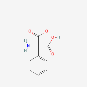 molecular formula C13H17NO4 B14232013 (1-Amino-2-tert-butoxy-1-carboxy-2-oxoethyl)benzene CAS No. 774225-57-9