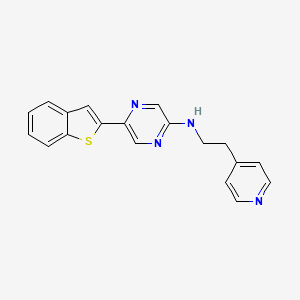 molecular formula C19H16N4S B14232091 Pyrazinamine, 5-benzo[b]thien-2-yl-N-[2-(4-pyridinyl)ethyl]- CAS No. 821783-95-3