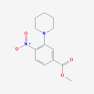 molecular formula C13H16N2O4 B1423212 Methyl 4-nitro-3-(piperidin-1-yl)benzoate CAS No. 1272756-51-0