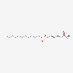 6-(Dodecanoyloxy)hexa-2,4-dienoic acid