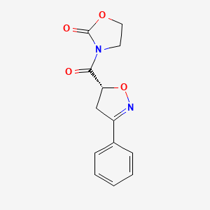 3-[(5R)-3-phenyl-4,5-dihydro-1,2-oxazole-5-carbonyl]-1,3-oxazolidin-2-one