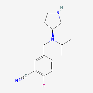 2-fluoro-5-[[propan-2-yl-[(3S)-pyrrolidin-3-yl]amino]methyl]benzonitrile