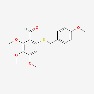 Benzaldehyde, 2,3,4-trimethoxy-6-[[(4-methoxyphenyl)methyl]thio]-